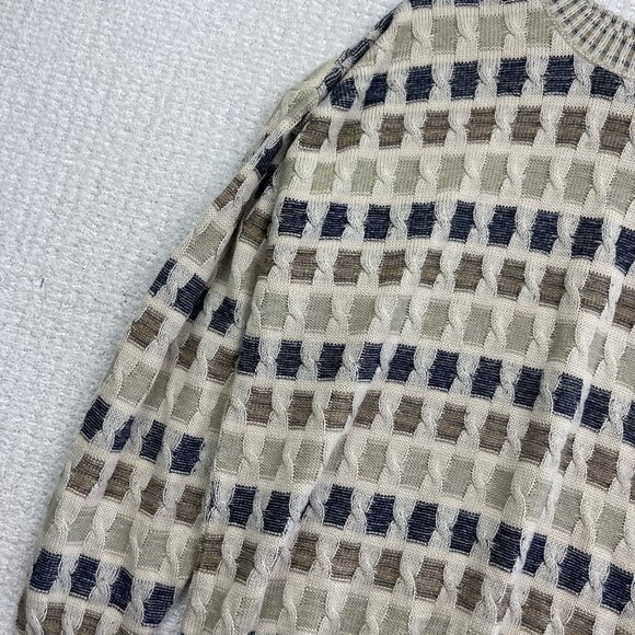 VTG 90s Arnold Palmer Earth Tone 3D Cable Knit Style Sweater Size XL Canada made - Picture 3 of 15